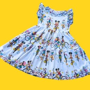Handmade, Upcycled Vintage 1990's Disney Mickey Mouse and Friends Dress Size S